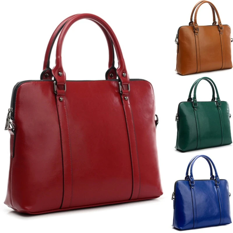 Портфель женский из натуральной кожи сумка-тоут для ноутбука в деловом стиле