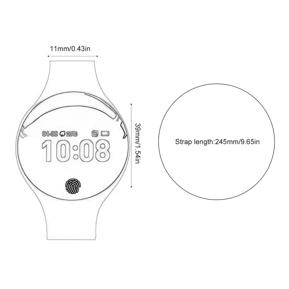 

H8 0.96 Inch TFT Screen Sport Watch Alarm Clock Calories Sports Modes Sleep Monitoring Sedentary Reminder Smart Watch