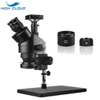 Тринокулярный Стерео микроскоп 7X-45X, siмультифокальный HDMI HD VGA1080P, цифровая камера, телефон, печатная плата, пайка, ремонт, лаборатория, промышленный