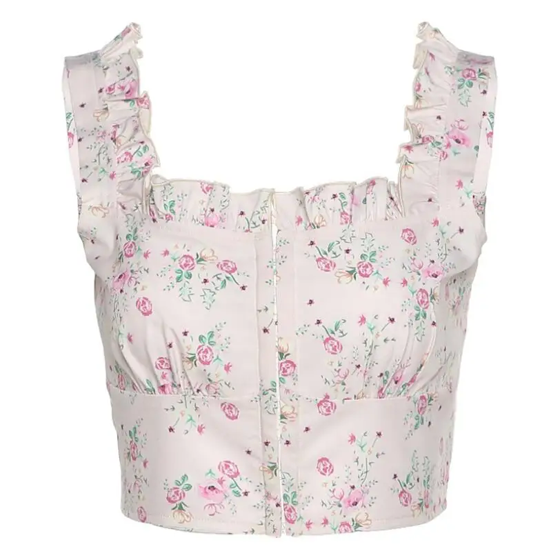 

Sweet Cute Crop Tops Women Camisole Bustier Corset 2021 New Stree Casual Wear sleeveless vest female Punk Club Corset Bra P51