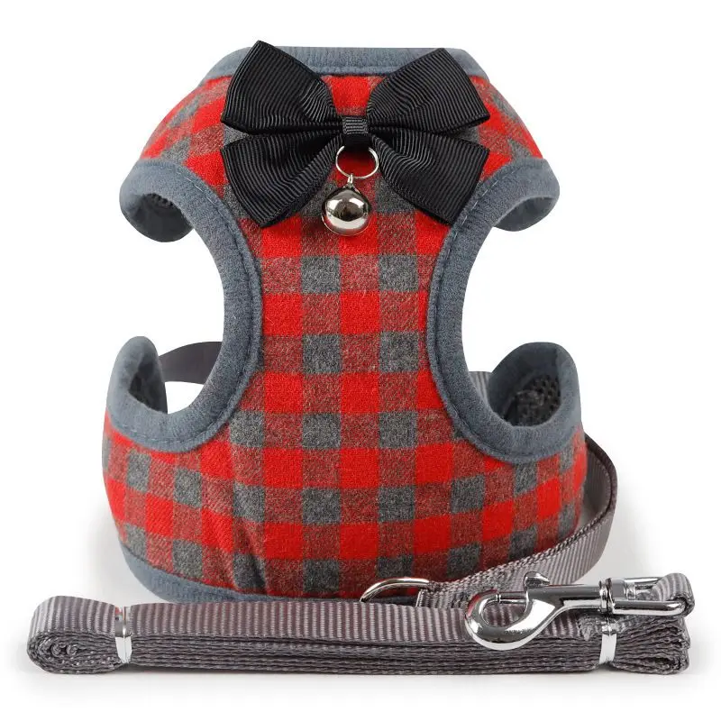 

Cat Adjustable Harness Vest Walking Lead Leash For Cats Collar For Small Medium Dog Breathable Kitten Harness Christmas bell