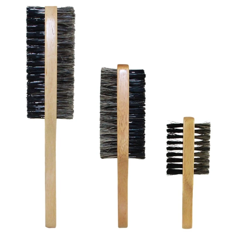 

3Pc/Set Men's Beard Brush Solid Wood Handle Double-Sided Facial Boar Bristle Hair Brush