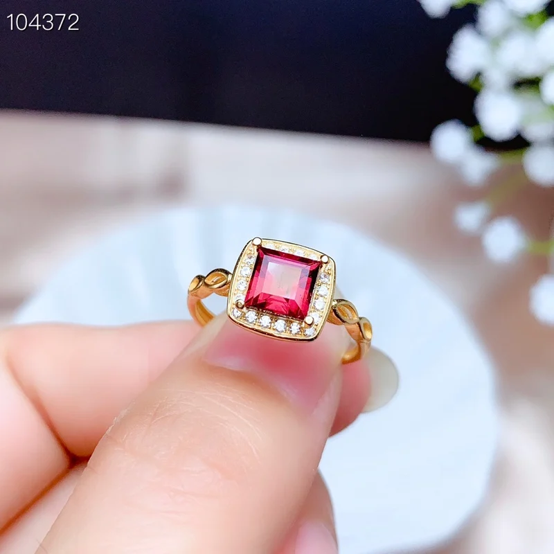 

Кольца SHILOVEM из 925 серебра с натуральным магниевым гранатом, открытые классические Изящные женские кольца, подарок на Рождество, свадьбу, рас...