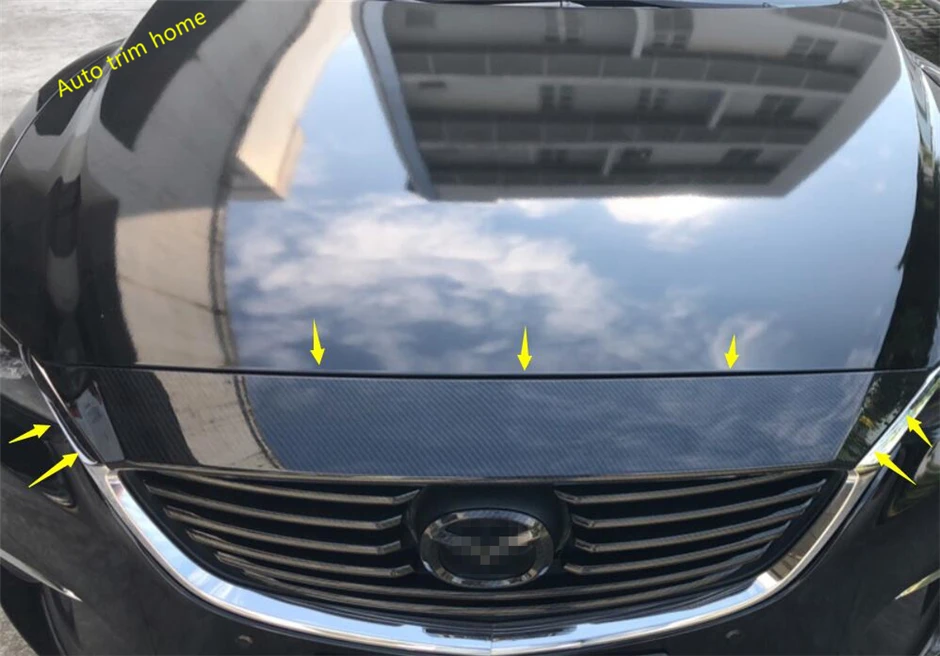 Lapetus углеродного волокна стиль переоборудование экстерьера комплект для Mazda 6 передний капот решетка решетки бампера Защитная крышка отделка