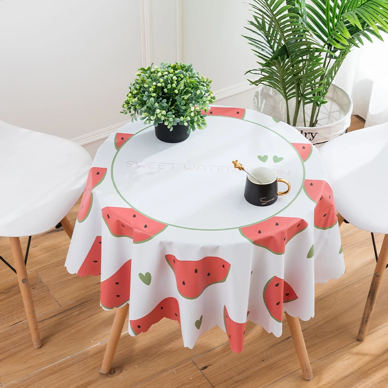 Круглая скатерть для стола масляная водостойкая мультяшная обеденный стол