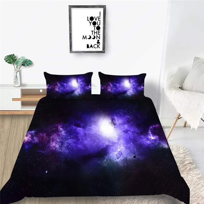 

New Green Galaxy Printed Bedding Sets Stunning Design Duvet Cover Set Double King Size