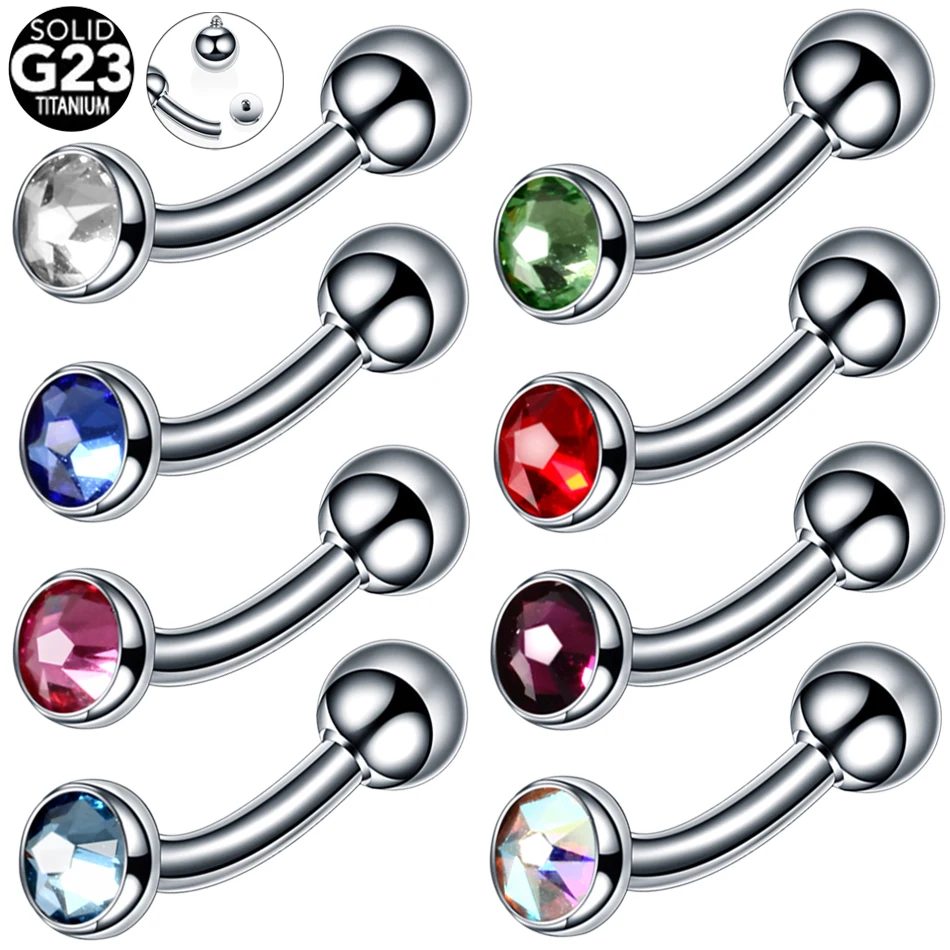 

2020 Creative 1Pc 14G Eyebrow Piercing Titanium Septum Screw Thread Tongue Studs Helix Piercing for Women Body Jewelry
