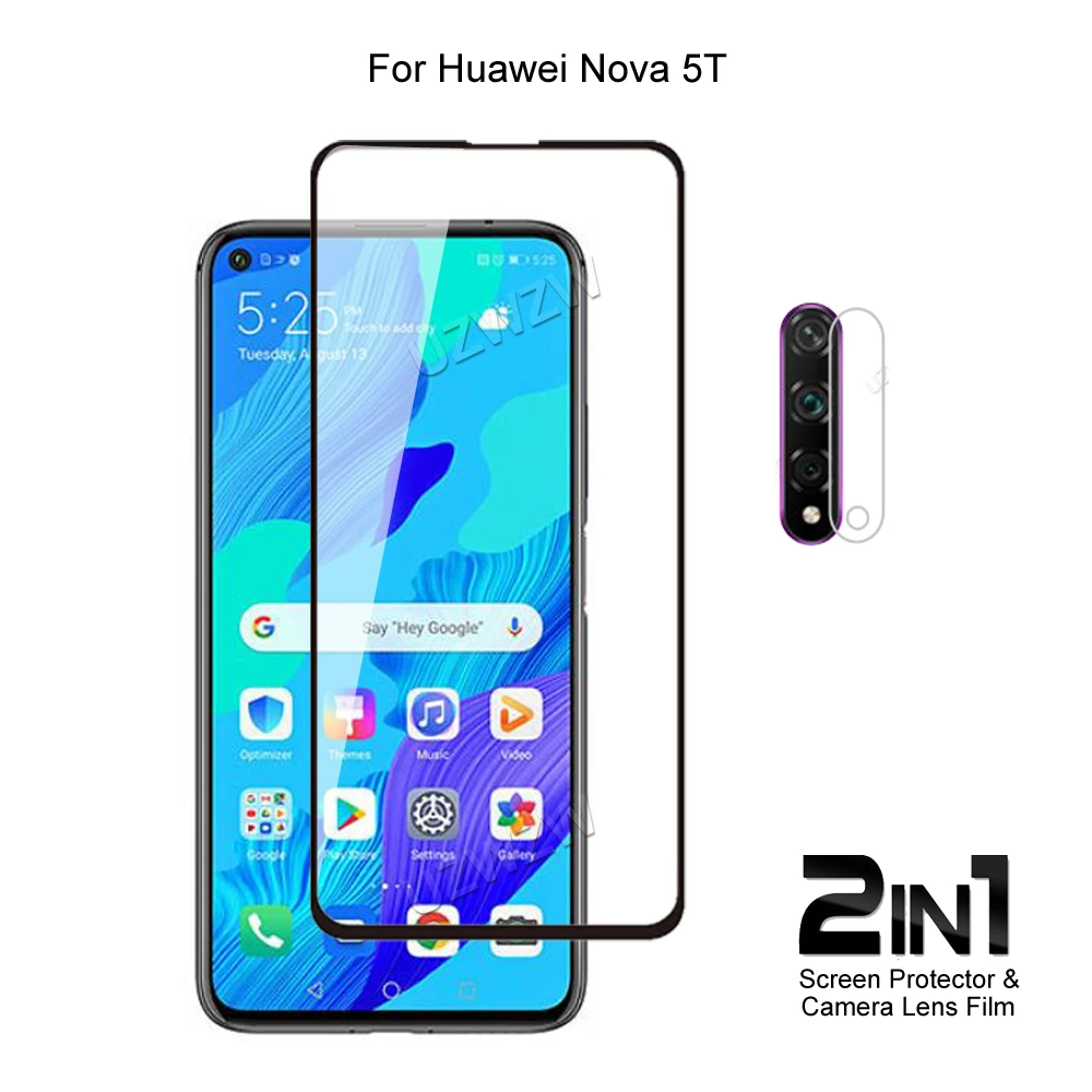 

For Huawei Nova 5T Camera Lens Protecting Film & Full Coverage Protective Tempered Glass Phone Screen Protector