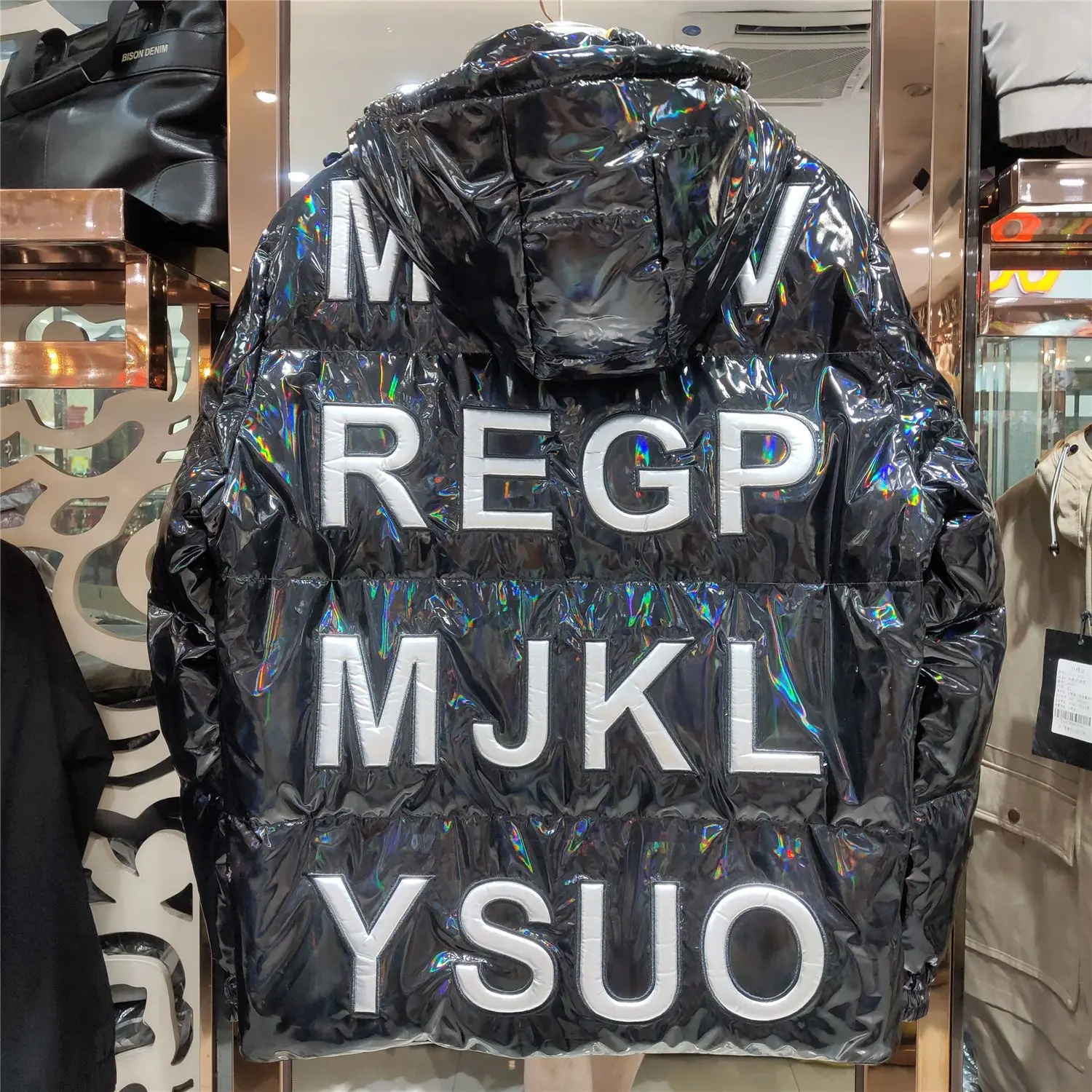 Пуховик мужской зимний глянцевый на 2021 пуху белой утки верхняя одежда