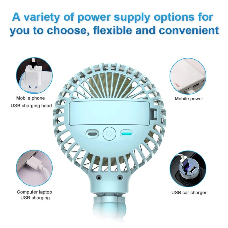 

New Creative Mini Fan USB Rechargeable Foldable Handheld Desktop Fan 3-speed Adjustable Air Cooler for Home Outdoor Summer Gift