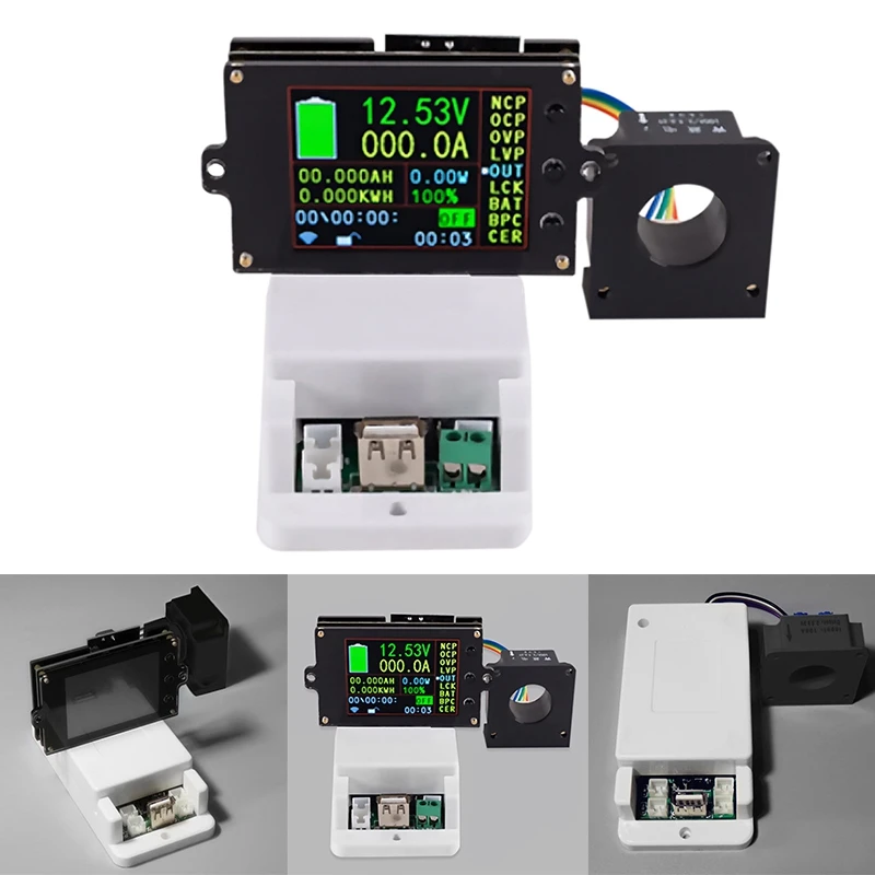 

Charge Discharge Monitor Wireless Hall Color LCD Display Digital Voltage Ammeter Multi-Function Power Monitor