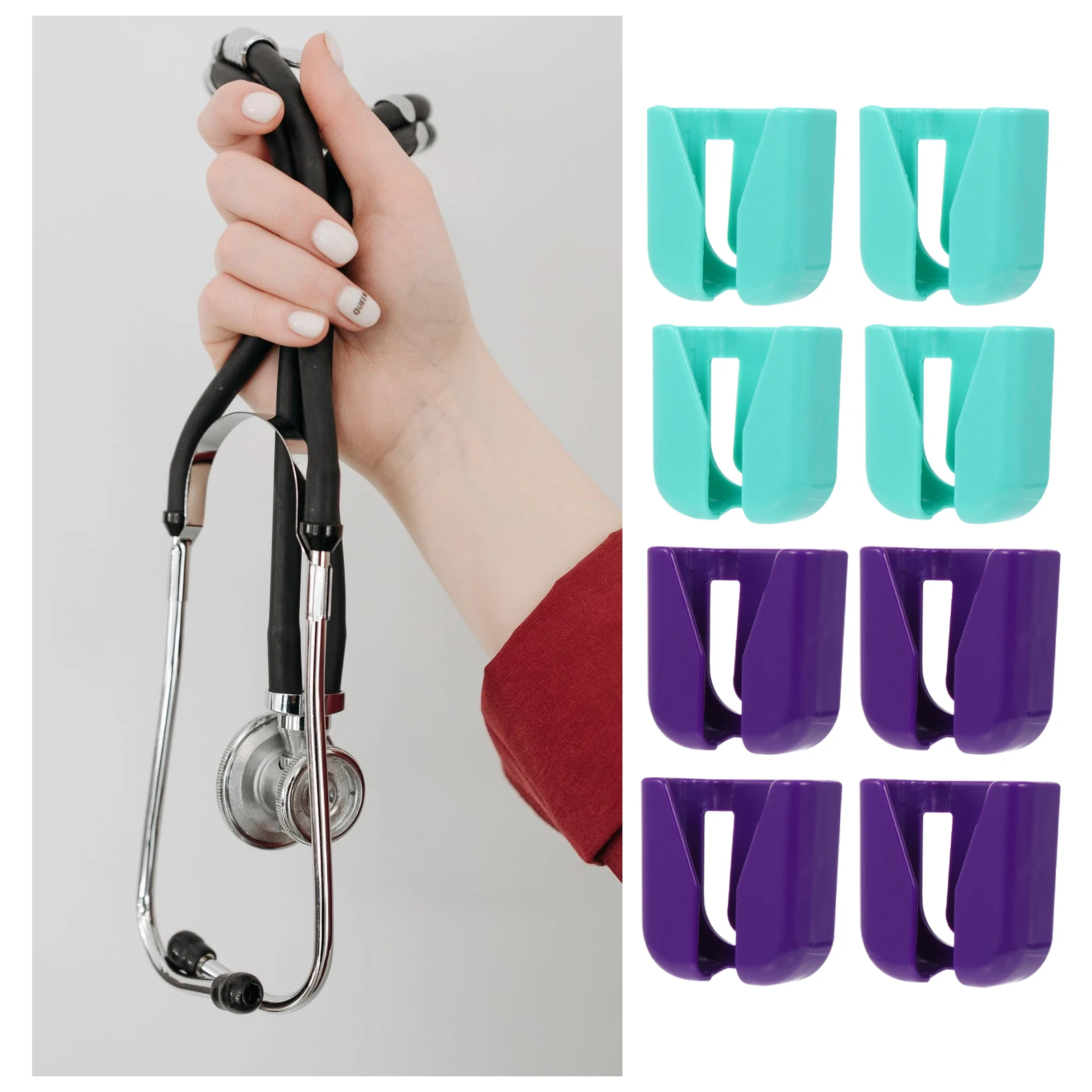 

10Pcs Practical Useful Stethoscope Echo-meter Fixing Hooks Fixing Clamps for Home Indoor Outdoor Men