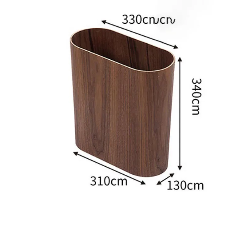 

Wooden Trash Can Household Cleaning Tools Office Wastebasket Rolling Cover Type Trash Can Storage Bucket Wooden Oval Waste Bins