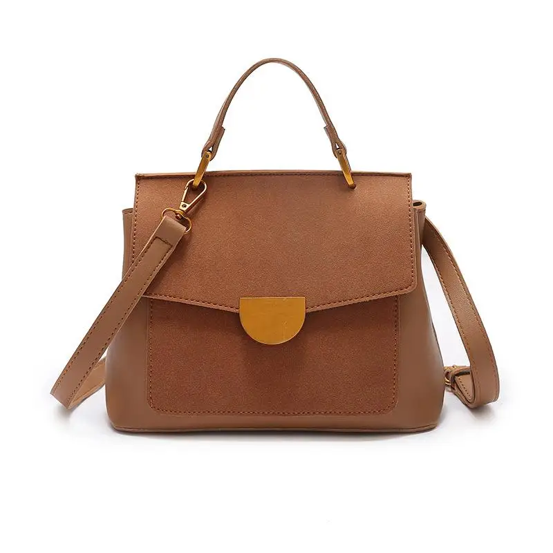 

Solid color trend casual versatile slung tote 2017 autumn fashion Korean version frosted lady large capacity lady