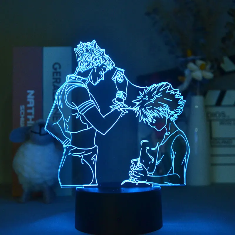 

Проектор ночного освещения для детей, 3D светодиодный ночник, RGB цвет, атмосфера, настольная лампа HUNTER X HUNTER Hisoka и Killua Zoldyck, аниме Фанаты