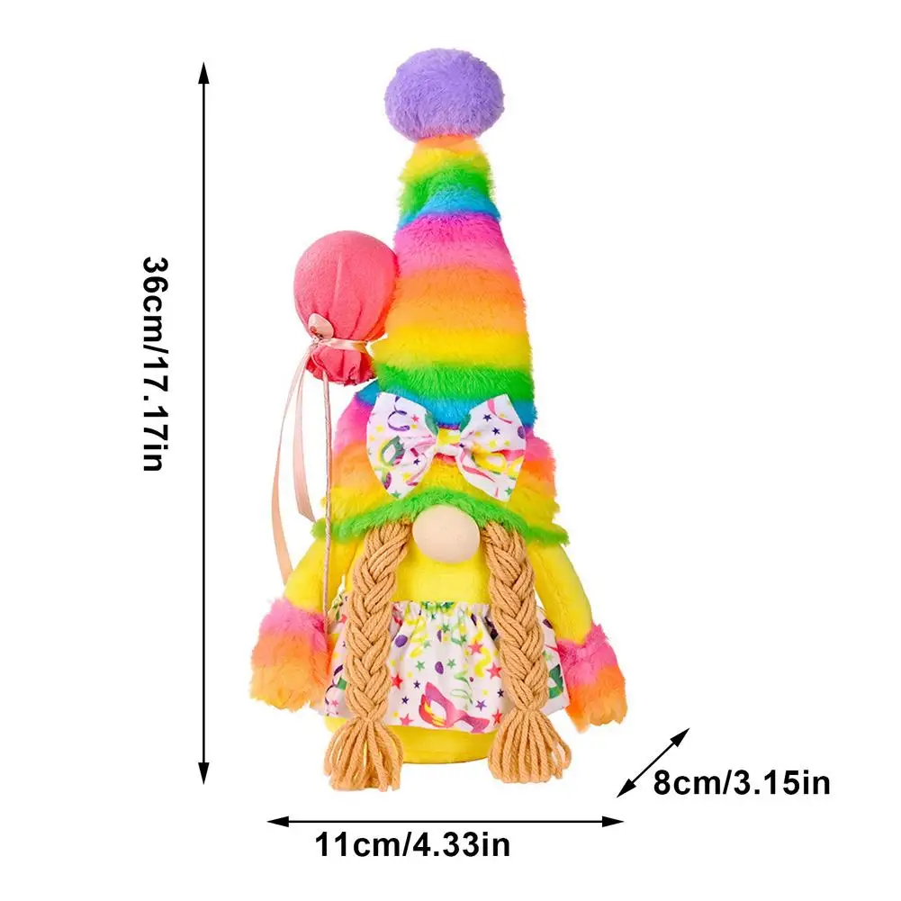 

Rainbow Cap Gnome Birthday Gift Faceless Doll Cute Handmade Plush Dwarf Rudolph Doll Girls Gifts Home Decoration Ornament