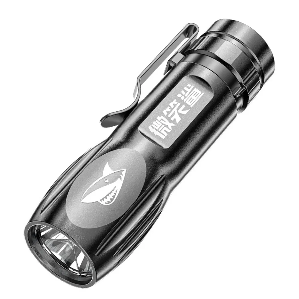 

Portable Camping Strong Light Flashlight Outdoor Concentrating Long-range USB Rechargeable Mini ABS Flashlight With Holder