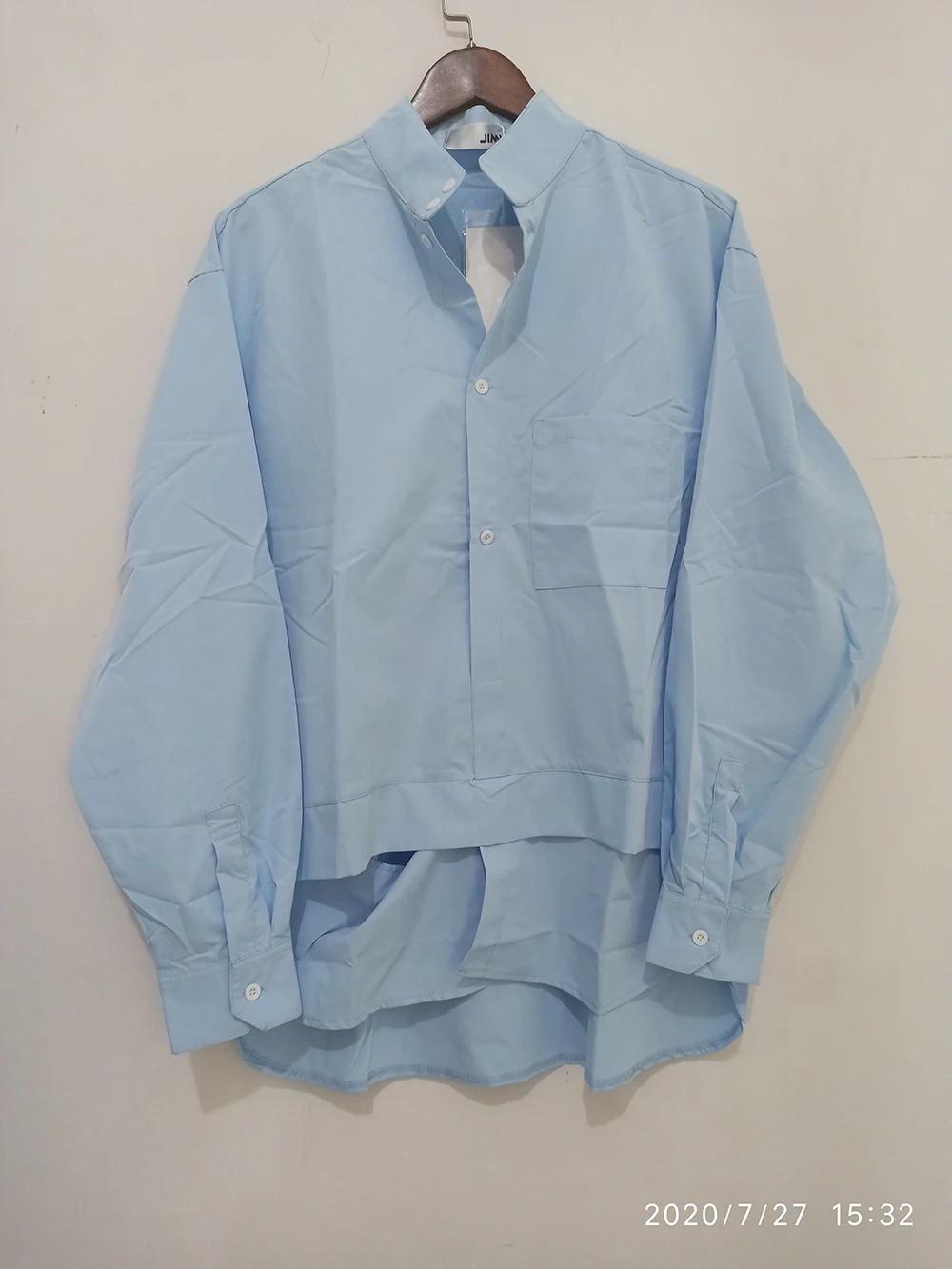 

IEFB Men's Spring New Long Sleeve Shirts 2021 Tide Design Pullover Shirt For Male Trend False Two Pieces Folded Tops Loose Y1070