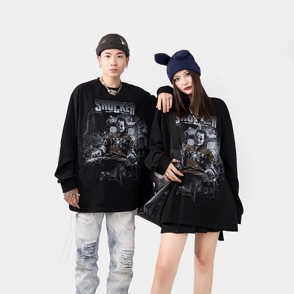 

Goth Men Hoodies Sweatshirts Frayed Long Sleeve Grunge Vintage Sweatshirt Harajuku Anime Streetwear Men Oversized Gothic Clothes