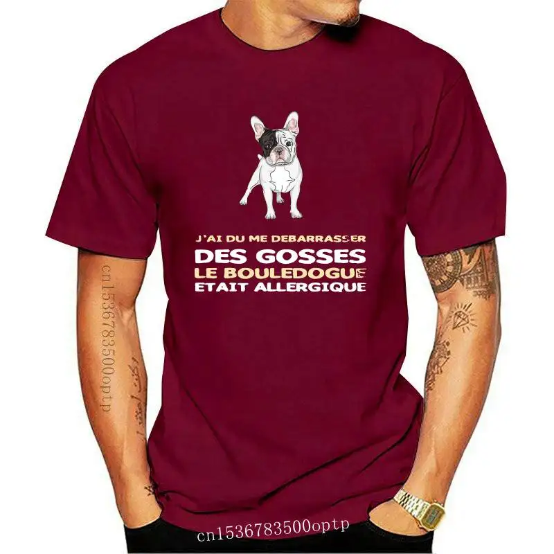 

Mon Bouledogue Est Allergique S T-Shirt lgant (S-3Xl) Latest New Style Tee Shirt