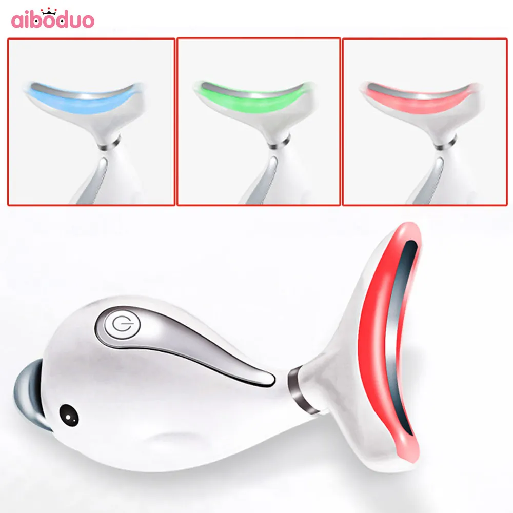 Светодиодный массажер для лица и шеи аппарат фототерапии удаления морщин