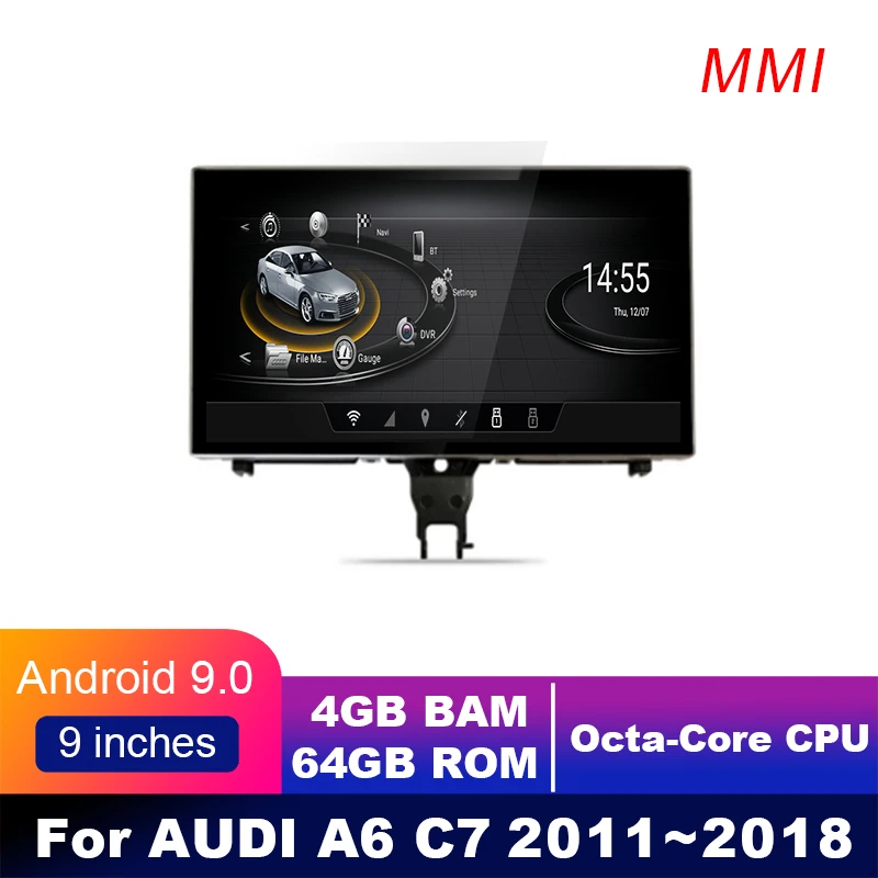 

4G LTE 4GB+64GB Android display For AUDI A6 C7 A7 2011~2018 9" touch screen GPS Navigation car radio stereo dash multimedia pla