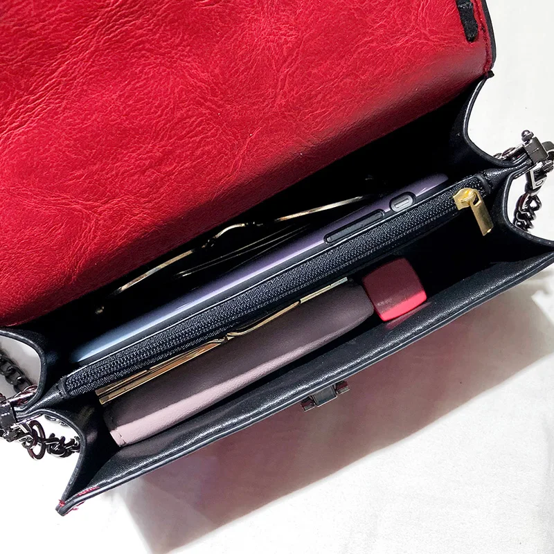 

Retro Fashion Female Square Bag 2020 New Women's Designer Handbag Quality PU leather Women bag Chain Tote Shoulder Messenger Bag