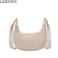 half moon design pu leather crossbody bags for women 2021 simple sold color ladies fashion shoulder handbags