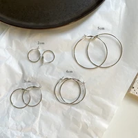 classic plain earrings simple geometric metal earrings 925 silver needle exaggerated circle pendant earrings 2021fashion jewelry