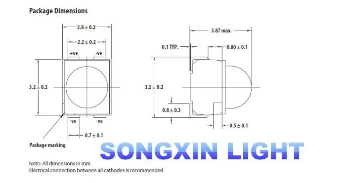 500 шт. 3528 красный SMD светодиодный супер Мощность PLCC 4 Видимый тот вид 4600 6000mcd диод с