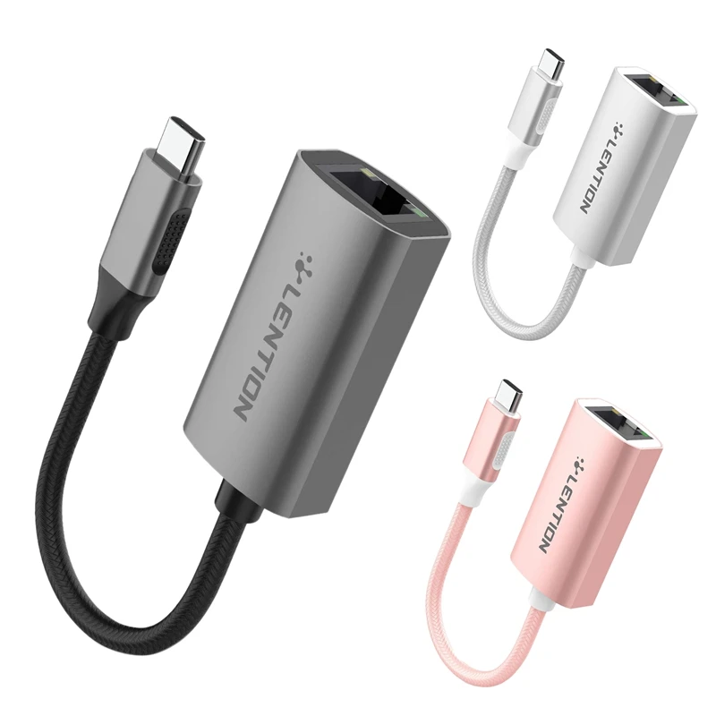 

LENTION CU604E Type C to Ethernet Adapter RJ45 1000M Wired LAN Network Adapter Chip RTL8153 Adapter for Computer/Laptop