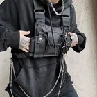 Функциональная тактическая нагрудная сумка унисекс, женская черная нагрудная жилетка в стиле хип-хоп, уличная одежда, YB415