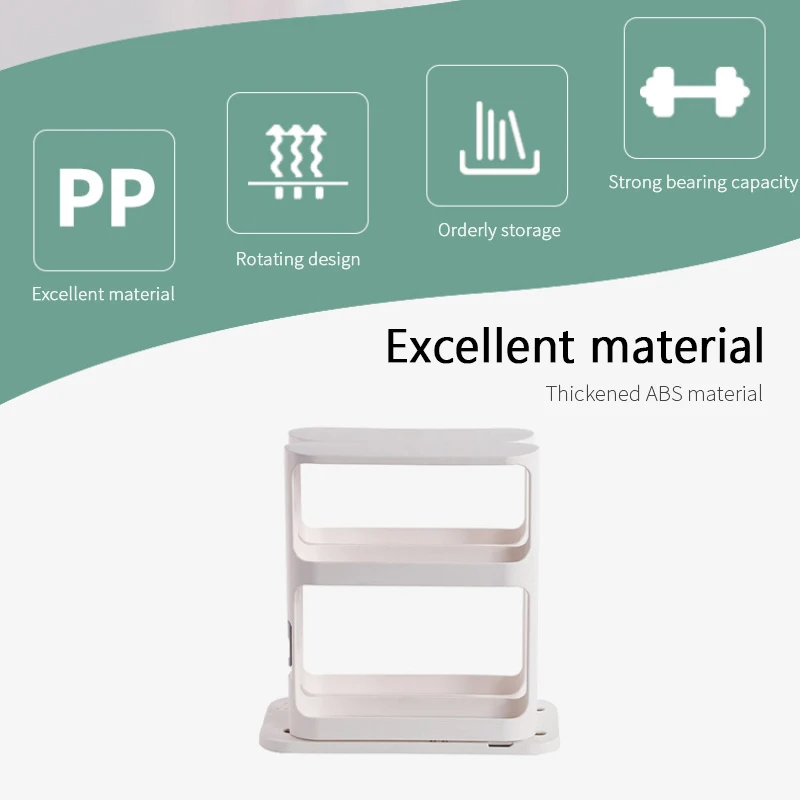 

1Pcs Multifunctional Delicate Spice Rack Double Storage Food Rack Rotating Spice Storage Shelf For Kitchen Bathroom Season Rack