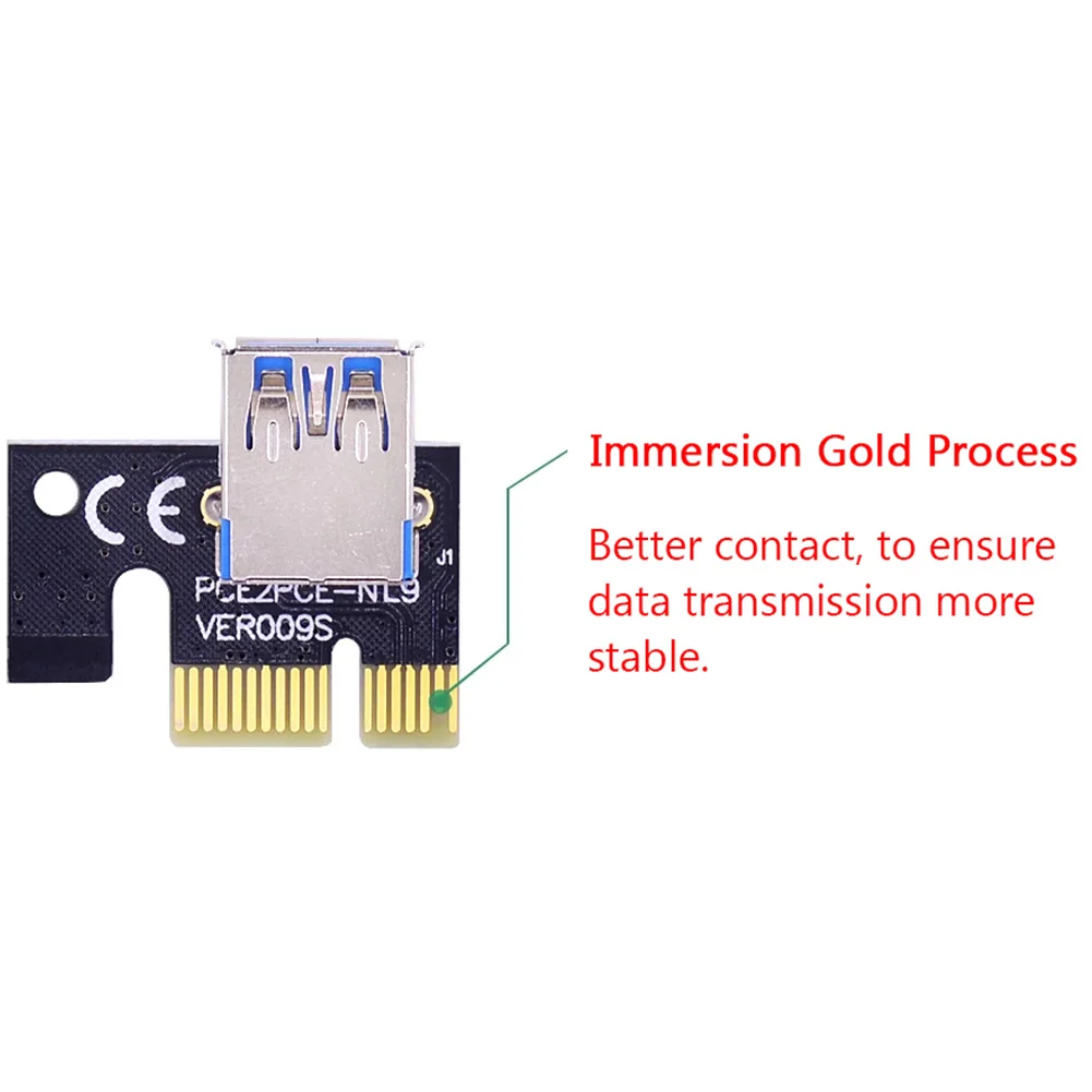 

Extender Riser Adapter Powered Riser Adapter Card Pci-E 1x To 16x Extension Cable USB VER009S For Video Card Mining