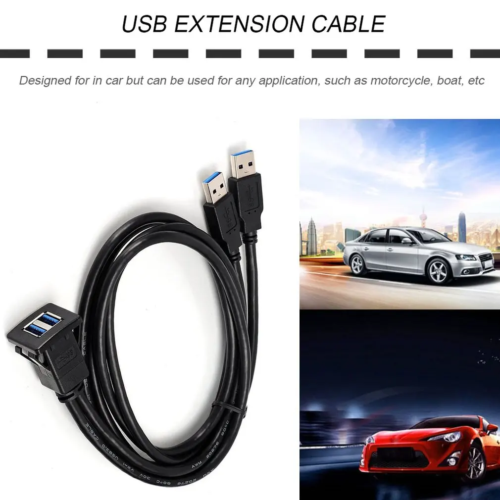 1 м/2 м Разъем Кабель USB 3 0 Авто Флеш крепление штыревой к женскому удлинитель