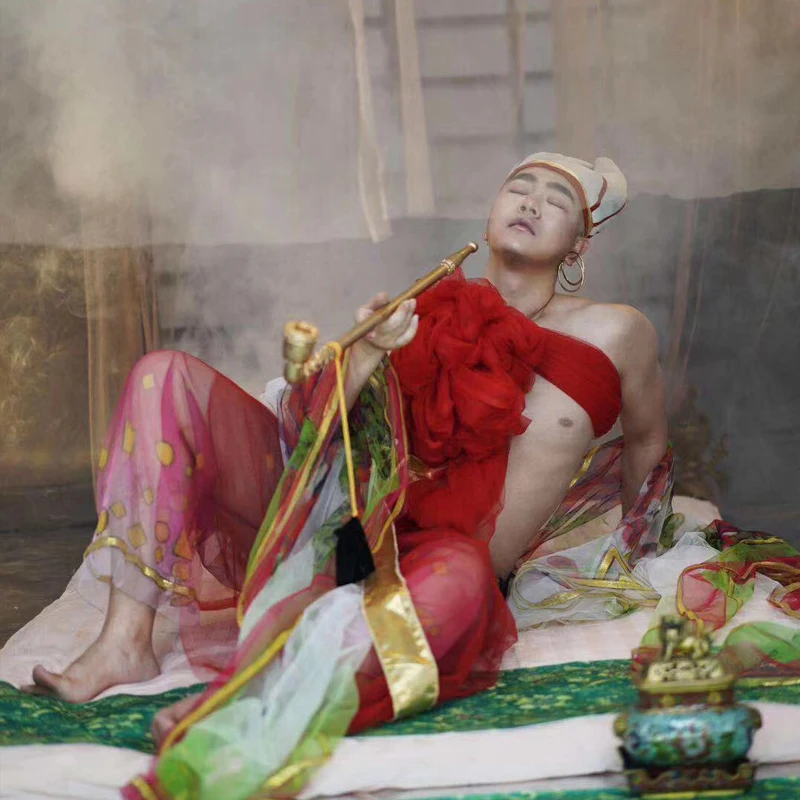 Мужской сексуальный костюм для выступления на сцене ночной клуб DJ мужской певец