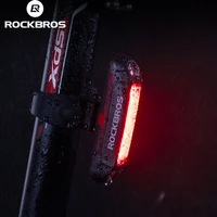 rockbros waterproof bicycle light led bike taillight usb rechargable safety warning 6 7 modes portable saddle bike rear light