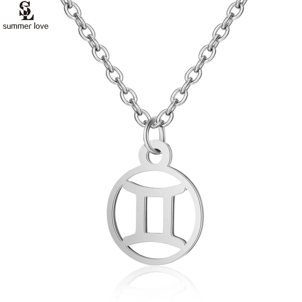 12 созвездий ожерелье для женщин из нержавеющей стали знак зодиака Лев Таурус