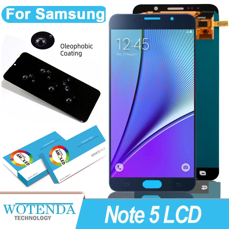 100% Оригинальный 5 7 &quotSuper Amoled дисплей для SAMSUNG Galaxy Note N920F Full LCD сенсорный экран