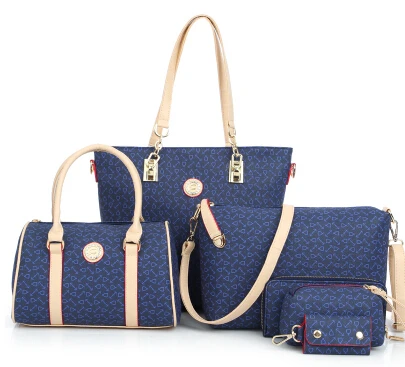 Hisuely 6 комплектов Для женщин Bone узор сумки Сумка Crossbody сумка композитный сумки дизайнер леди Известные модные сумки Лидер продаж - Цвет: as picture
