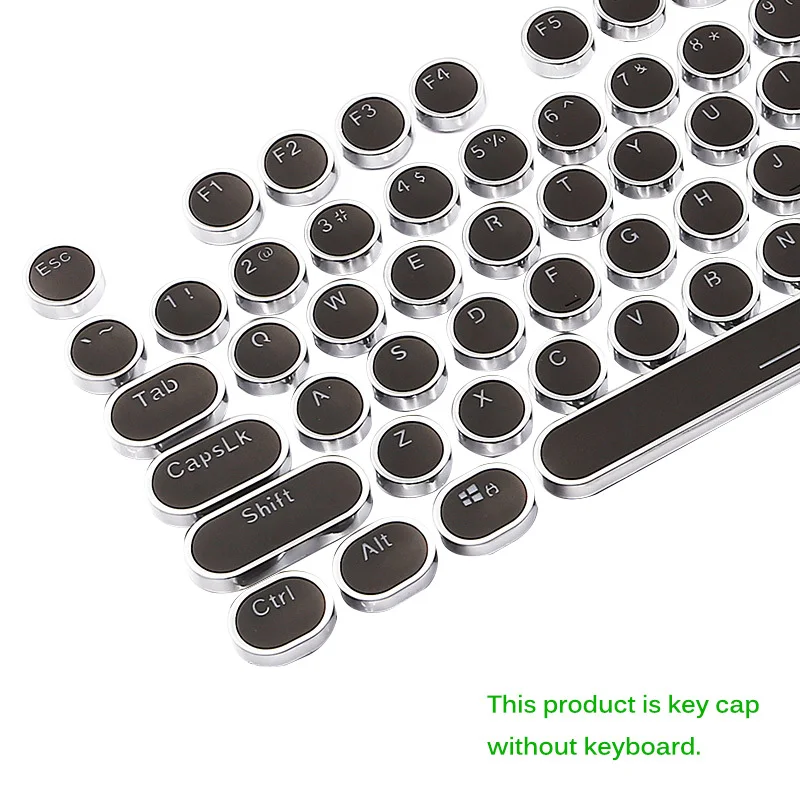 keycaps with fancy led for gaming mechanical keyboard steampunk typewriter round key cap 104 keys for backlit classy player free global shipping