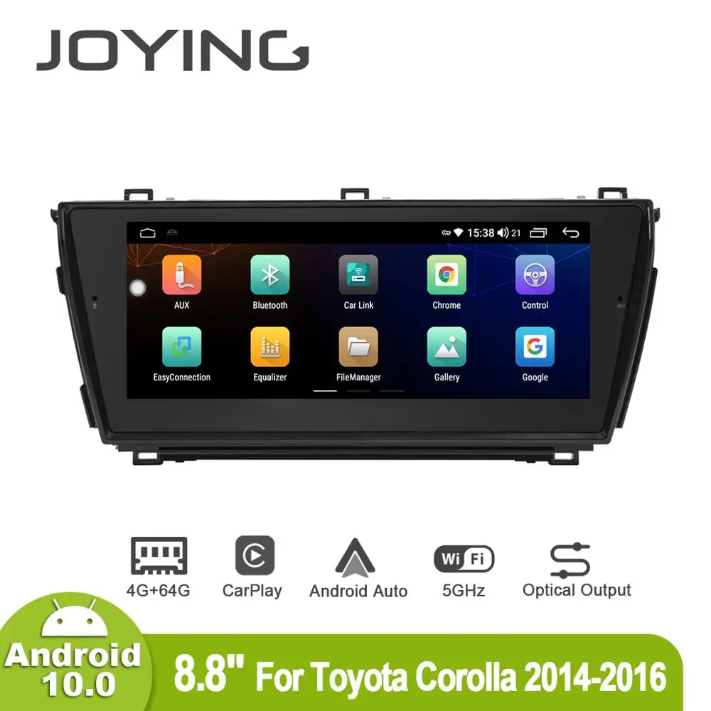 

JOYING 8.8"Car Multimedia system 2 Din Android 10 Car Radio Auto Stereo Head Unit 4GB 64GB For Toyota Corolla 2014 2016 Carplay