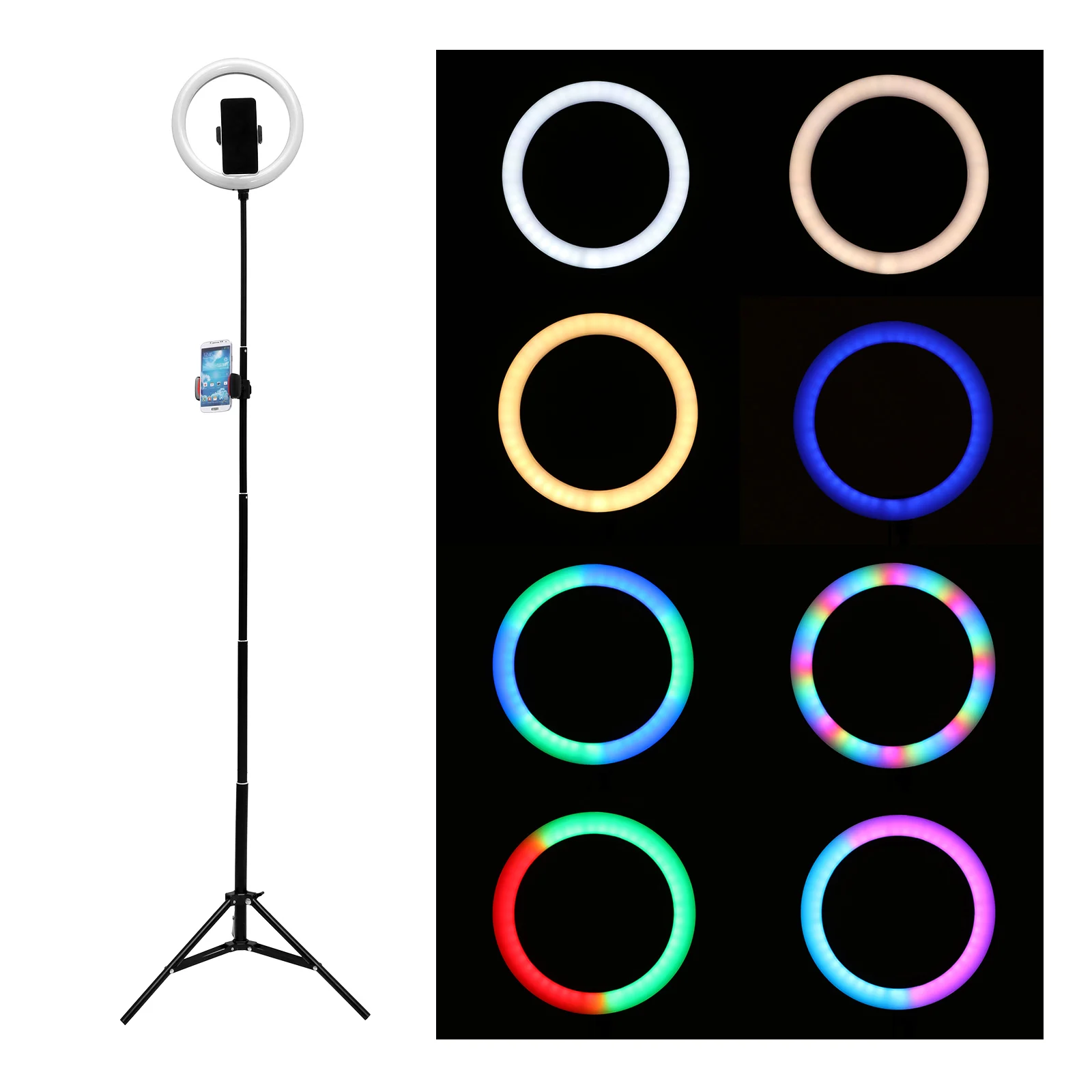 phone stand holder tripod circle fill light dimmable lamp trepied makeup 10in led selfie ring light photography ringlight free global shipping