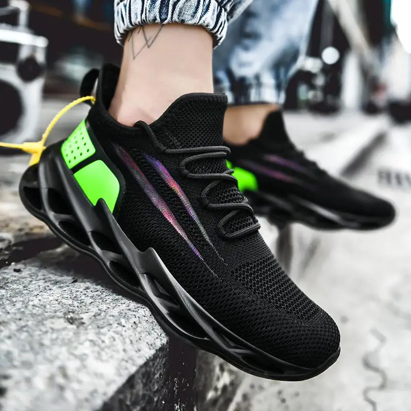 

2020 New Blade Running Shoes for Men Antiskid Damping Cool Outsole Walking Trekking Leisure Summer Running Cushioning Sneakers