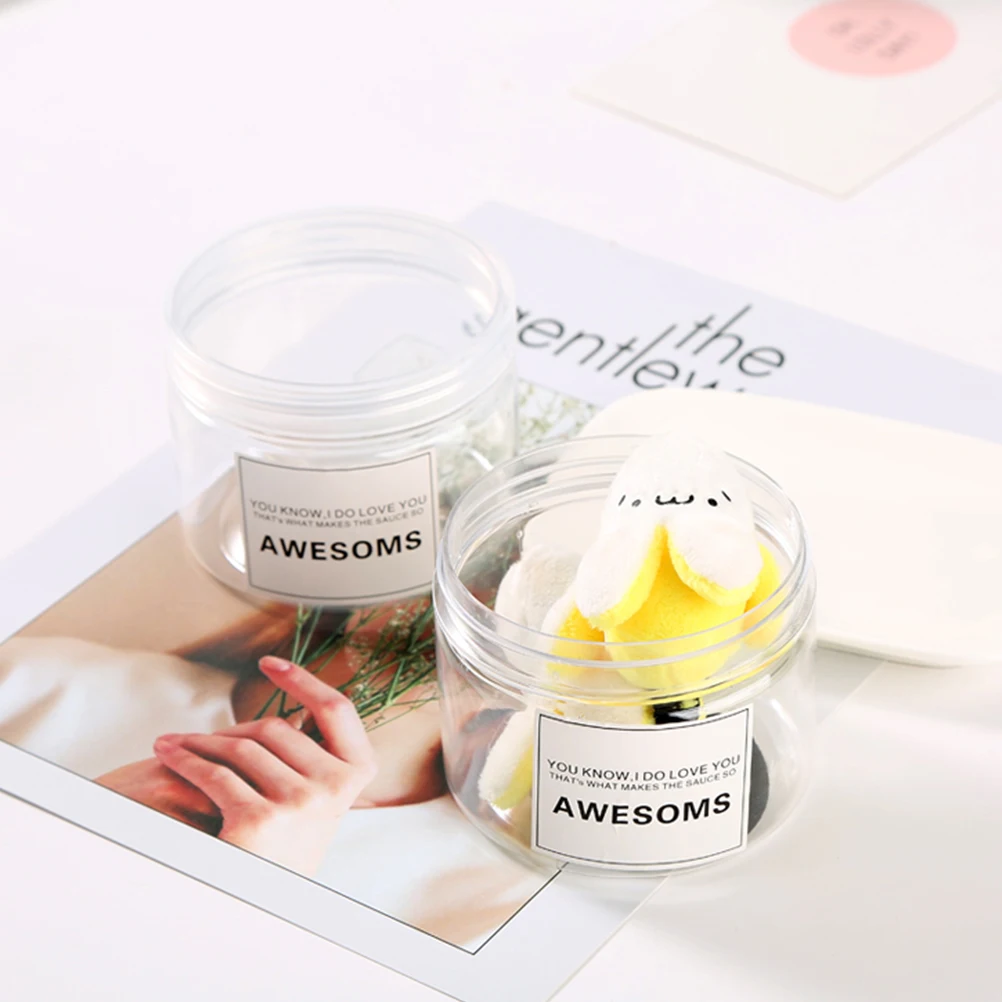 

6pcs Plastic Storage Jars Simple Hair Accessories Organizer with Lid Hair Jewelry Box