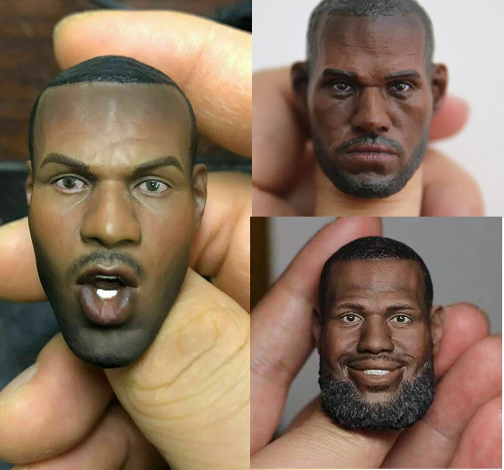 1/6 Мужская скульптура с выражением модели головы Леброн Джеймс голова Баскетбольная звезда для 12-дюймовой активной фигуры на мужчину.