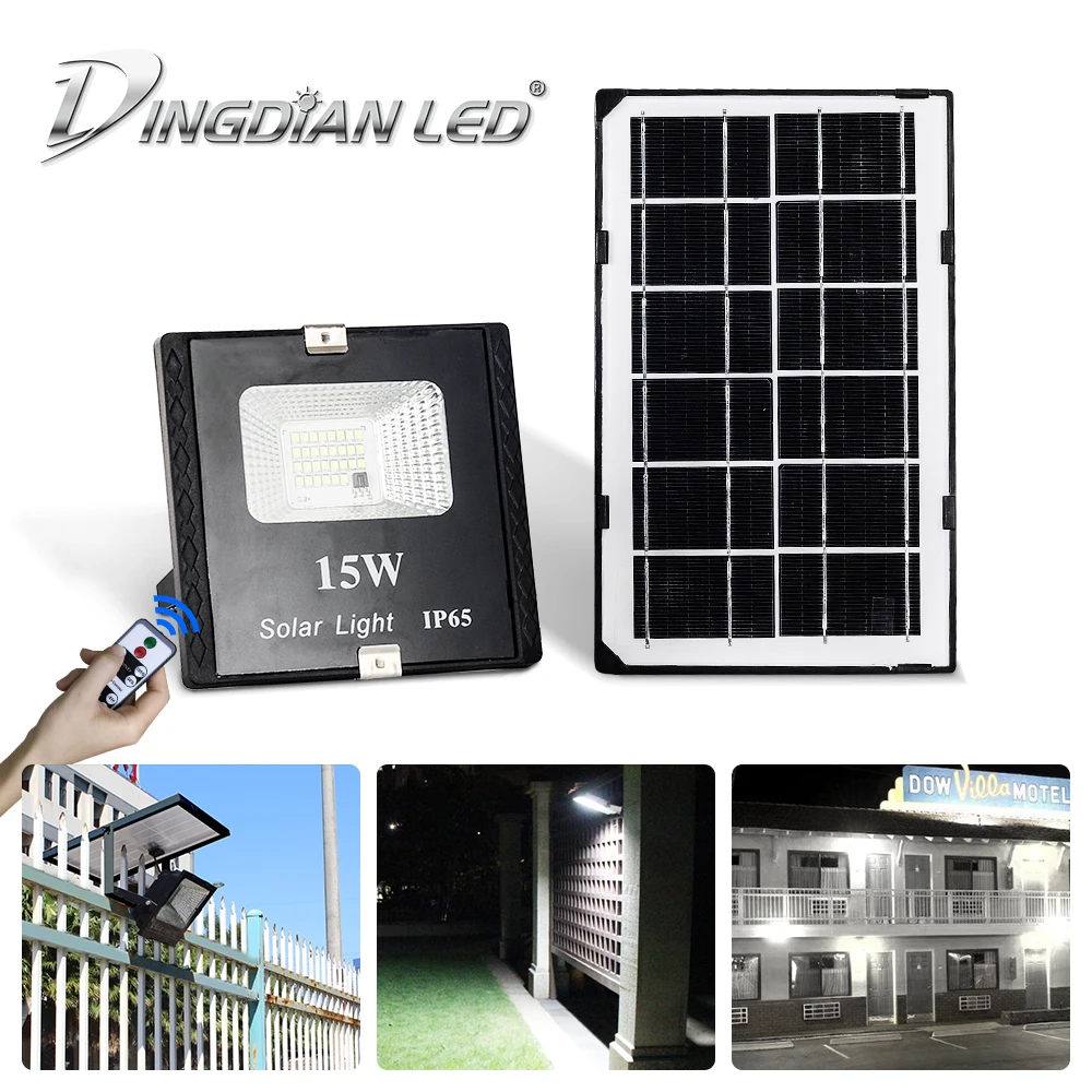 15 Вт пульт дистанционного управления Солнечный литой светильник Светодиодный