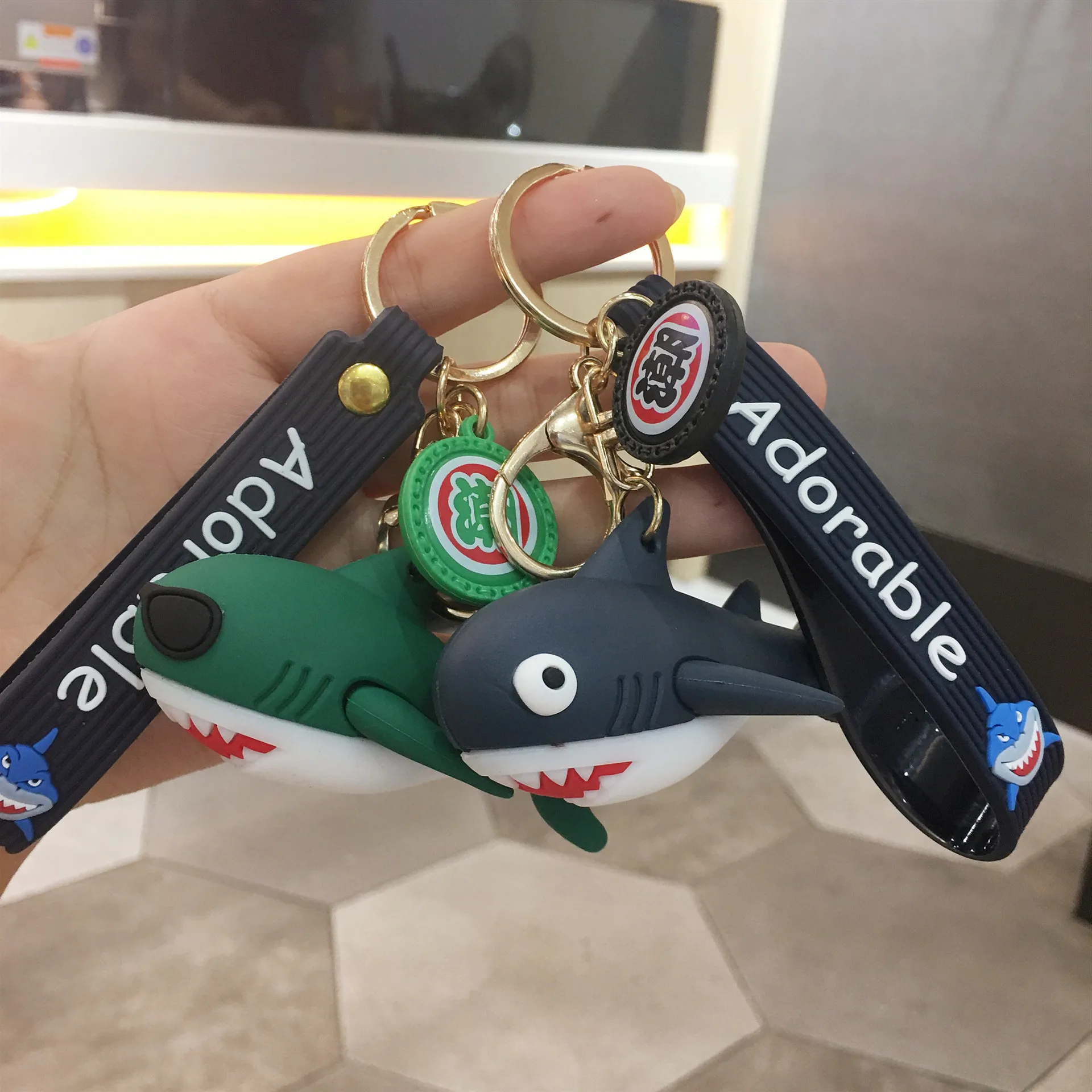 Милый мультяшный брелок для ключей с синей акулой креативный милый подарок
