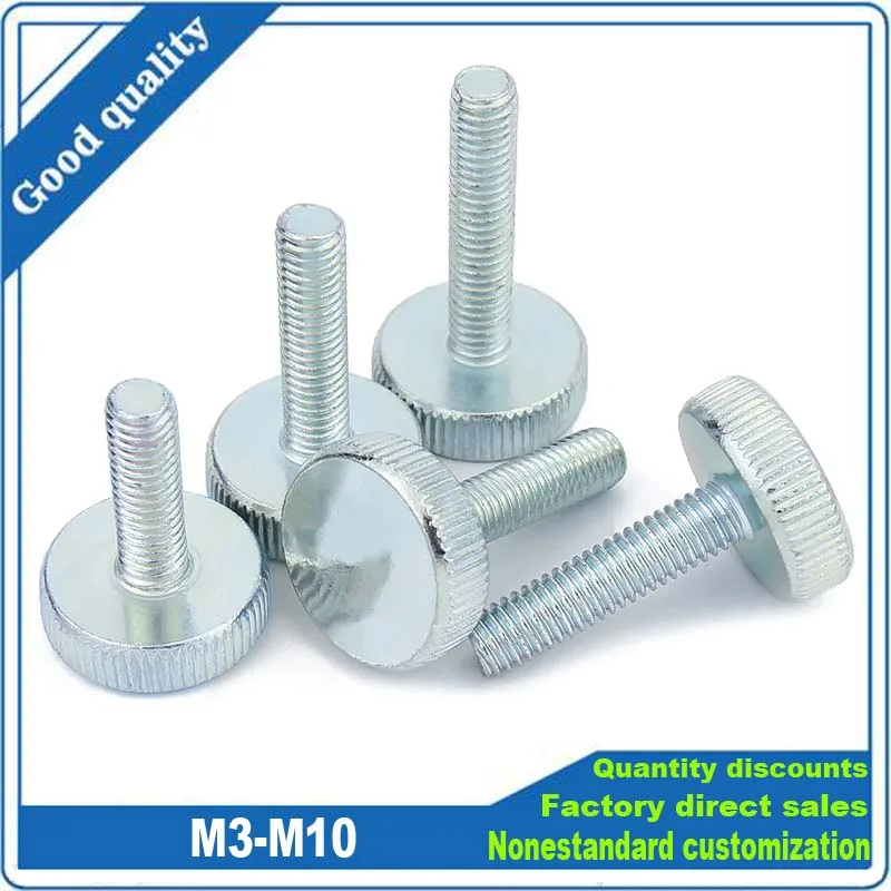 

1/5pcs DIN653 GB835 Knurl Flat Head Hand Tighten Thumb Screw M3 M4 M5 M6 M8 M10 Curtain Wall Glass Thumb Bolts Adjust Toolless