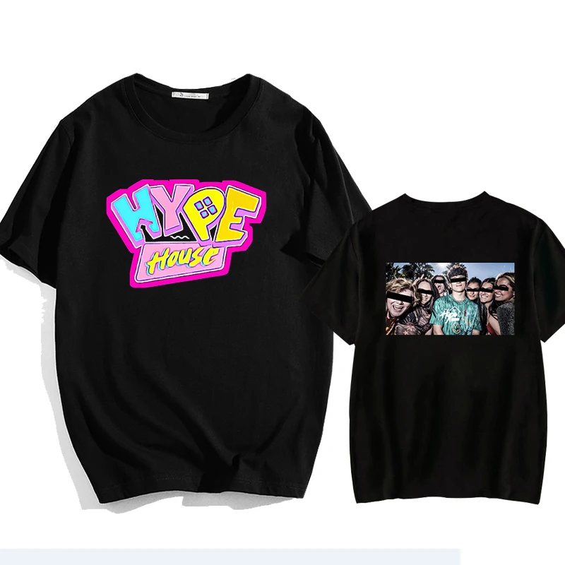

The Hype House Unisex T-Shirt Oversized Round Neck 2020 Women's Casual Cotton Short Sleeve Tee Adult Casual Summer T-shirt